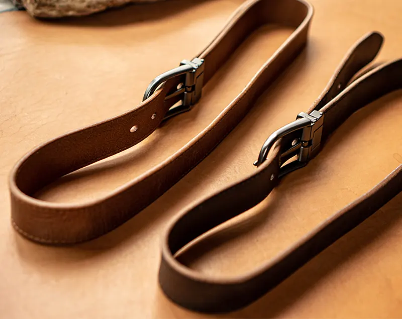 Vintage Distressed Vegetable-Tanned Leather Men's Belt